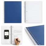 Spiral Notebook Plus Study App, 1 Subject, College Ruled, 8 1/2" x 11", Pacific Blue