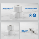 2.25”x1.25” Direct Thermal Label, Self-Adhesive Address Shipping Thermal Stickers, UPC Barcodes, Adhesive Multi-Purpose Labels Compatible with Zebra & Rollo Label Printers (1000 Labels, White)