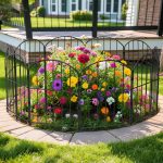 VANCASTLE Decorative Garden Fence Outdoor, Total 10.5ft (L) x 24in (H), Rustproof Metal Landscape Barrier Fence, Black Fence for Yard, Patio Lawn, 10 Panels