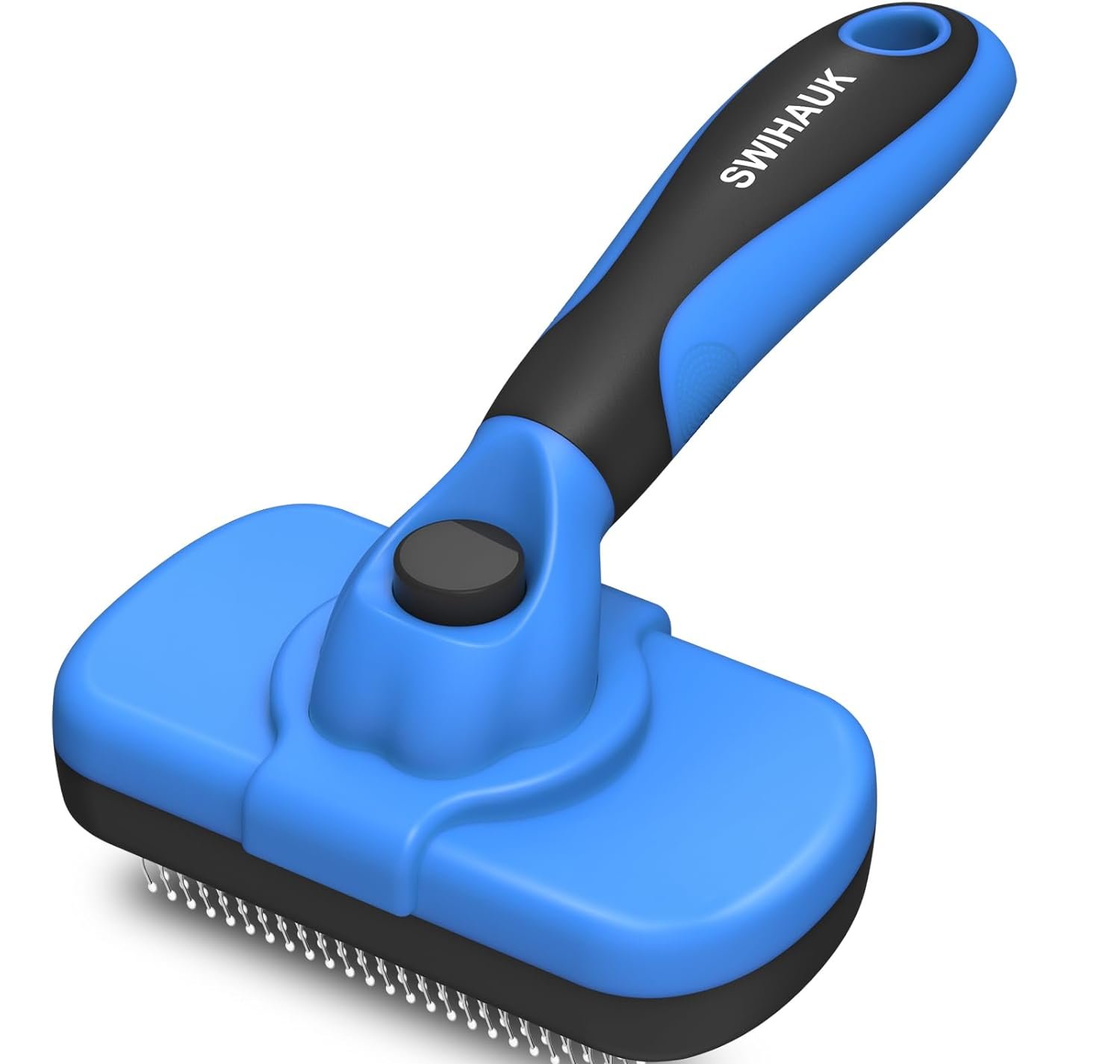 Görsel Düzenleyici (24) Swihauk Self Cleaning Slicker Brush - Skin Friendly Deshedding Grooming Tool for Dogs & Cats, Suitable for Shedding & Haired Pets, with Pet Supplies Accessories, Blue - Image 1