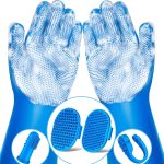 6PCS Pet Grooming Kit for Dogs,Cats and Horses | Dog Washing Gloves | Dog Bath Brush | Dog Bath Gloves | Dog Shampoo Brush | Pet Grooming Gloves | Dog Bath Supplies (Navy Blue)