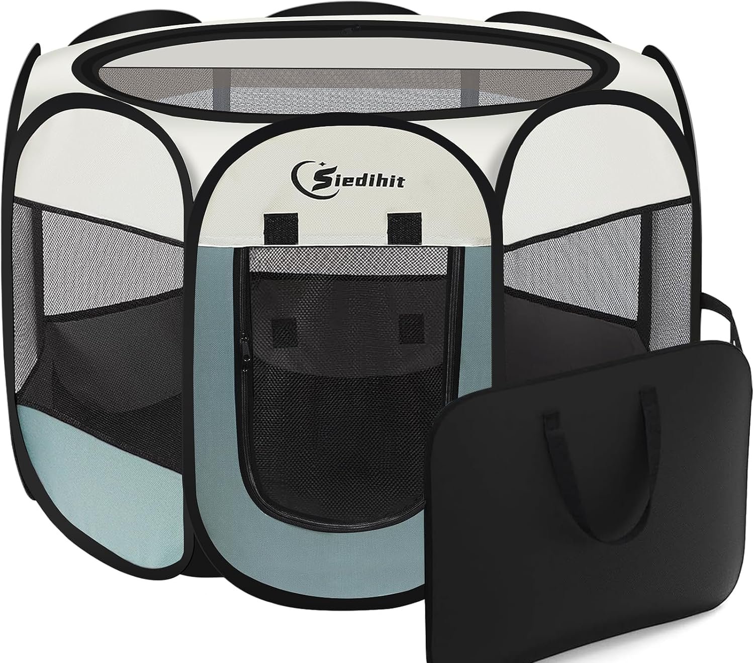 Görsel Düzenleyici (36) Dog Cat Playpen, Puppy Pet Playpen Indoor for Small Dog Crate Tent Cage Outdoor, Portable Pop Up Dogs Enclosure Kennel with Carrying Case for Dogs/Cats/Rabbits(Grey, Small - Image 1