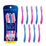 Schick Hydro Silk Touch-Up Dermaplaning Tool with Precision Eyebrow Cover, 9ct | Dermaplane Razor, Face Razors for Women, Peach Fuzz Remover | Beauty Stocking Stuffer