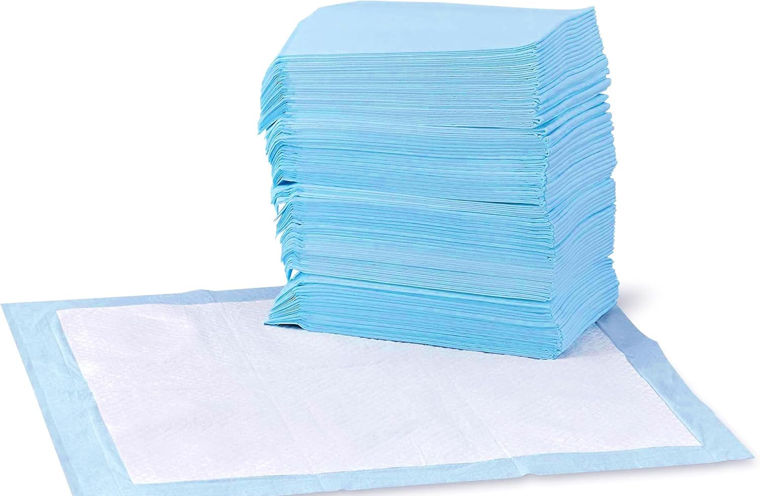Görsel Düzenleyici (8) Dog and Puppy Pee Pads, 5-Layer Leak-Proof Super Absorbent, Quick-Dry Surface, Potty Training, Regular (22x22"), 100 Count, Blue & White - Image 1